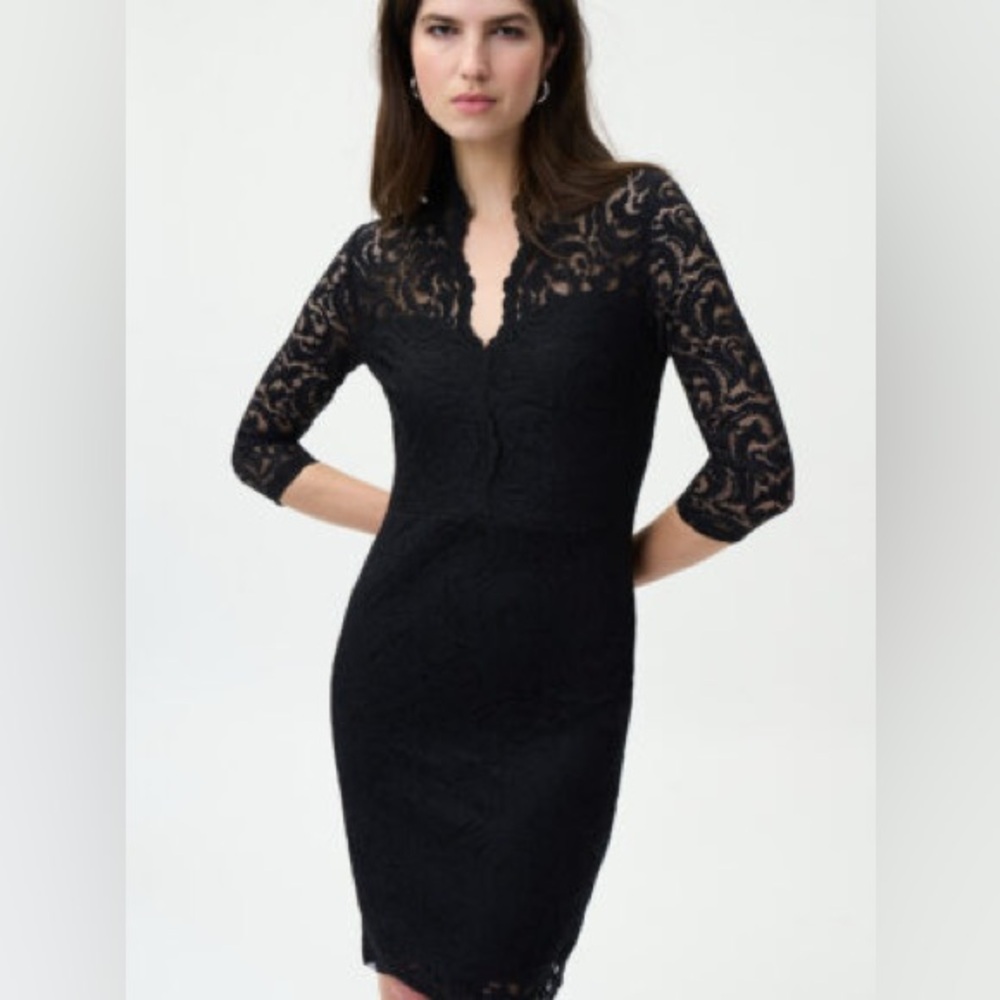 Frank Lyman Black Lace 3/4 Sleeve Dress